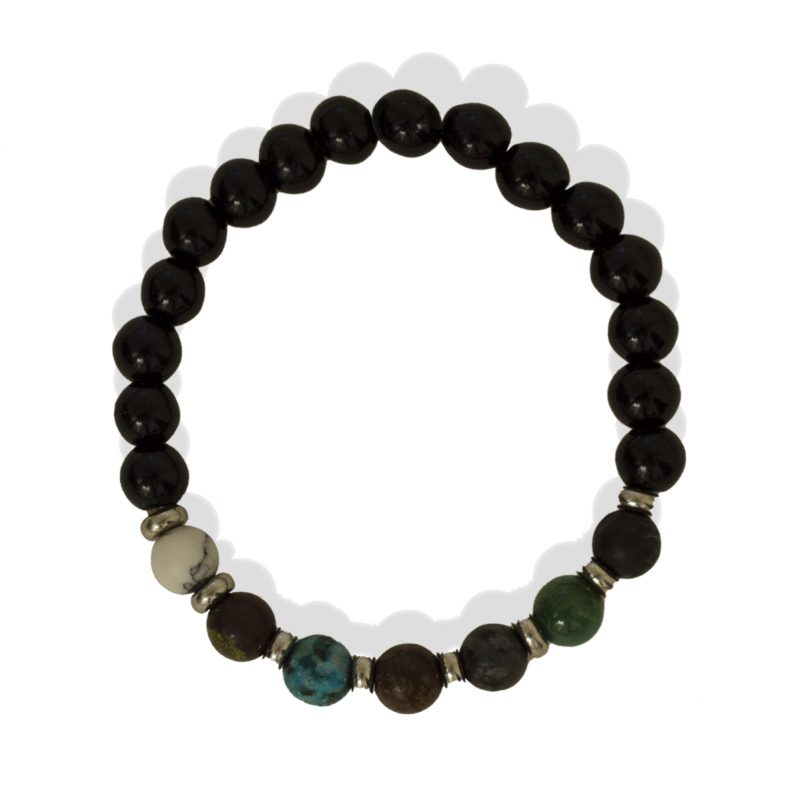 Bracelet en pierre naturelle Onyx Noir pour Homme - Élégance intemporelle